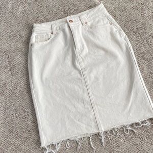 Main Street Exchange Cream Denim Skirt